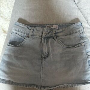 Garage Denim Washed Blue Mini Skirt